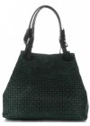 Kožené kabelka shopper bag Vittoria Gotti fľašková zelená V80047