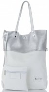 Kožené kabelka shopper bag Vittoria Gotti biela V6538