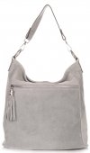 Kožené kabelka shopper bag Genuine Leather svetlo šedá 1330