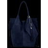 Kožené kabelka shopper bag Vittoria Gotti tmavo modrá B16