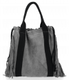 Kožené kabelka shopper bag Vittoria Gotti šedá B7
