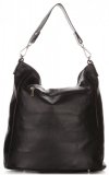 Kožené kabelka shopper bag Genuine Leather čierna 1326