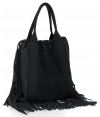 Kožené kabelka shopper bag Vittoria Gotti čierna B7