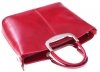 Kožené kabelka kufrík Genuine Leather červená 430