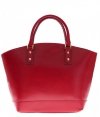 Kožené kabelka shopper bag Genuine Leather 11A červená