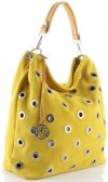 Kožené kabelka shopper bag Vittoria Gotti žltá V3077Z