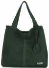 Kožené kabelka shopper bag Vittoria Gotti fľašková zelená V501