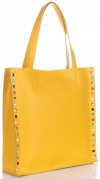 Kožené kabelka shopper bag Genuine Leather žltá 5013