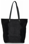 Kožené kabelka shopper bag Vittoria Gotti čierna V2380