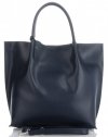 Kožené kabelka shopper bag Vittoria Gotti tmavo modrá V355
