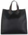 Kožené kabelka univerzálna Genuine Leather čierna 691756