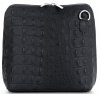 Kožené kabelka listonoška Genuine Leather čierna 218