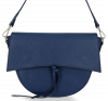 Kožené kabelka listonoška Vittoria Gotti tmavo modrá V2383