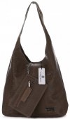 Kožené kabelka shopper bag Vittoria Gotti čokoládová V8804