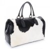 Kožené kabelka kufrík Genuine Leather hnedá 8096