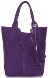 Kožené kabelka shopper bag Vittoria Gotti slivková V5190