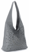 Kožené kabelka shopper bag Vittoria Gotti svetlo šedá V31