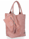 Kožené kabelka shopper bag Vittoria Gotti ružová B23