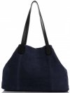 Kožené kabelka shopper bag Vittoria Gotti tmavo modrá V3076