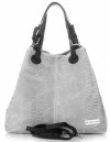 Kožené kabelka shopper bag Vittoria Gotti svetlo šedá V2L