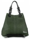 Kožené kabelka shopper bag Vittoria Gotti fľašková zelená V2L