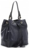 Kožené kabelka shopper bag Vittoria Gotti tmavo modrá V344