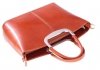 Kožené kabelka kufrík Genuine Leather ryšavá 430