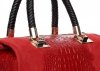 Kožené kabelka kufrík Genuine Leather červená A4