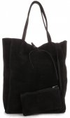 Kožené kabelka shopper bag Vera Pelle čierna 601
