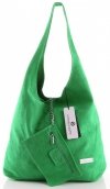 Kožené kabelka shopper bag Vittoria Gotti dračia zelená V8802