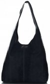 Kožené kabelka shopper bag Vittoria Gotti tmavo modrá V8804