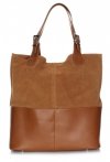 Kožené kabelka shopper bag Genuine Leather 605 ryšavá