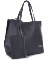 Kožené kabelka shopper bag Vittoria Gotti šedá V8