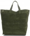 Kožené kabelka shopper bag Vera Pelle zelená A19