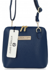 Kožené kabelka listonoška Vittoria Gotti tmavo modrá V2373
