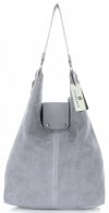 Kožené kabelka shopper bag Vittoria Gotti svetlo šedá V3292C