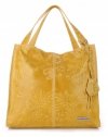 Kožené kabelka shopper bag Vittoria Gotti žltá V5