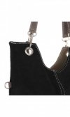 Kožené kabelka univerzálna Genuine Leather čierna 517