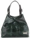 Kožené kabelka shopper bag Vittoria Gotti fľašková zelená V692754