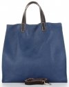 Kožené kabelka univerzálna Genuine Leather tmavo modrá 691756