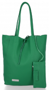 Kožené kabelka shopper bag Vittoria Gotti dračia zelená V775