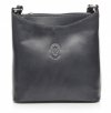 Kožené kabelka listonoška Genuine Leather 6001 šedá