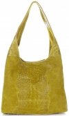 Kožené kabelka shopper bag Vera Pelle žltá A1