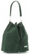 Kožené kabelka shopper bag Vittoria Gotti fľašková zelená V3020