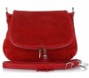 Kožené kabelka listonoška Genuine Leather červená A20E