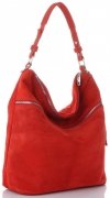 Kožené kabelka univerzálna Genuine Leather červená 5577C