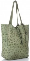 Kožené kabelka shopper bag Vittoria Gotti zelená VL299