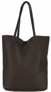 Kožené kabelka shopper bag Vittoria Gotti čokoládová V577