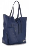 Kožené kabelka shopper bag Vittoria Gotti tmavo modrá V775