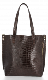 Kožené kabelka shopper bag Vittoria Gotti čokoládová VG803